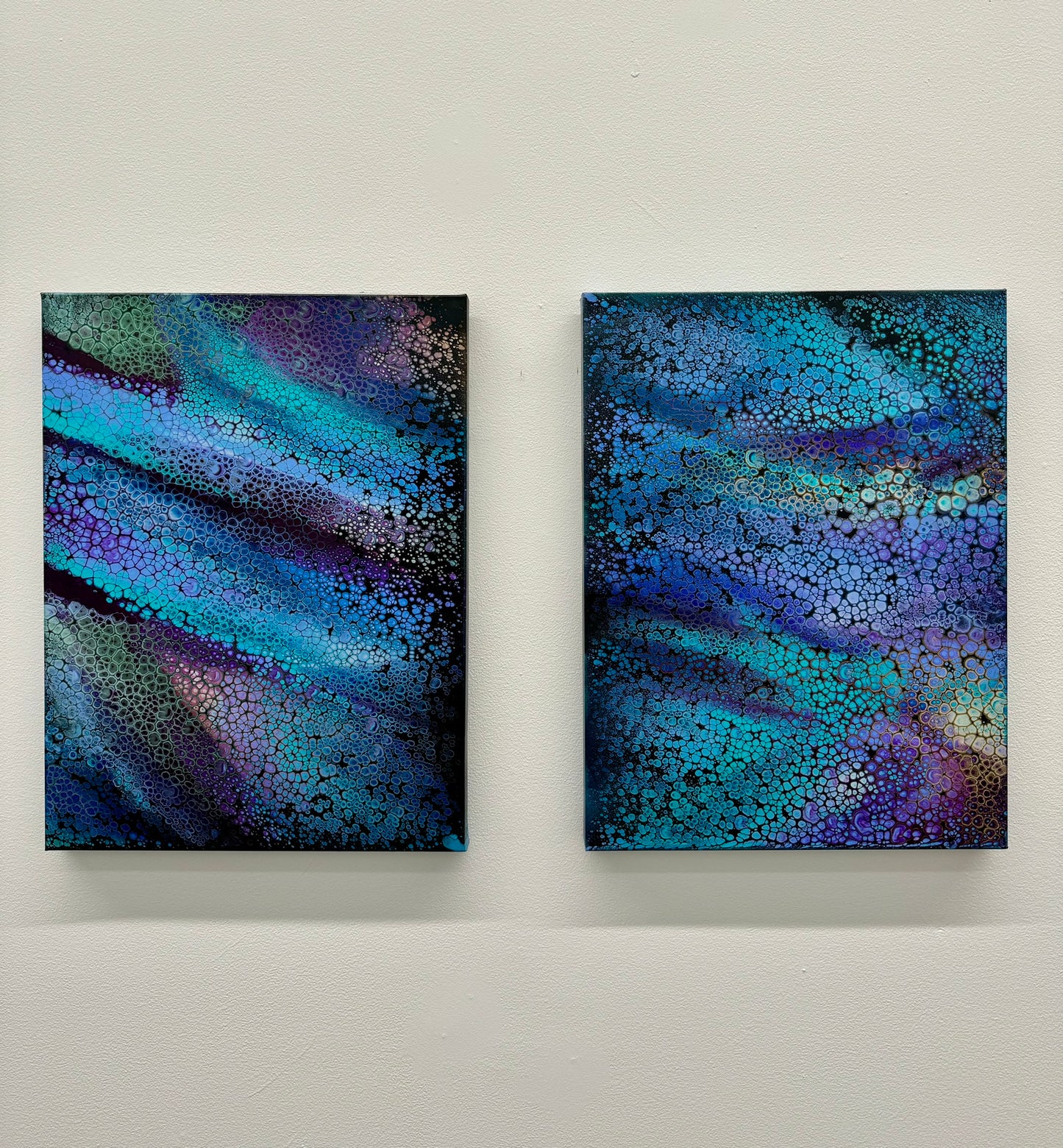"Aurora Borealis-" 18x24 Diptych Set