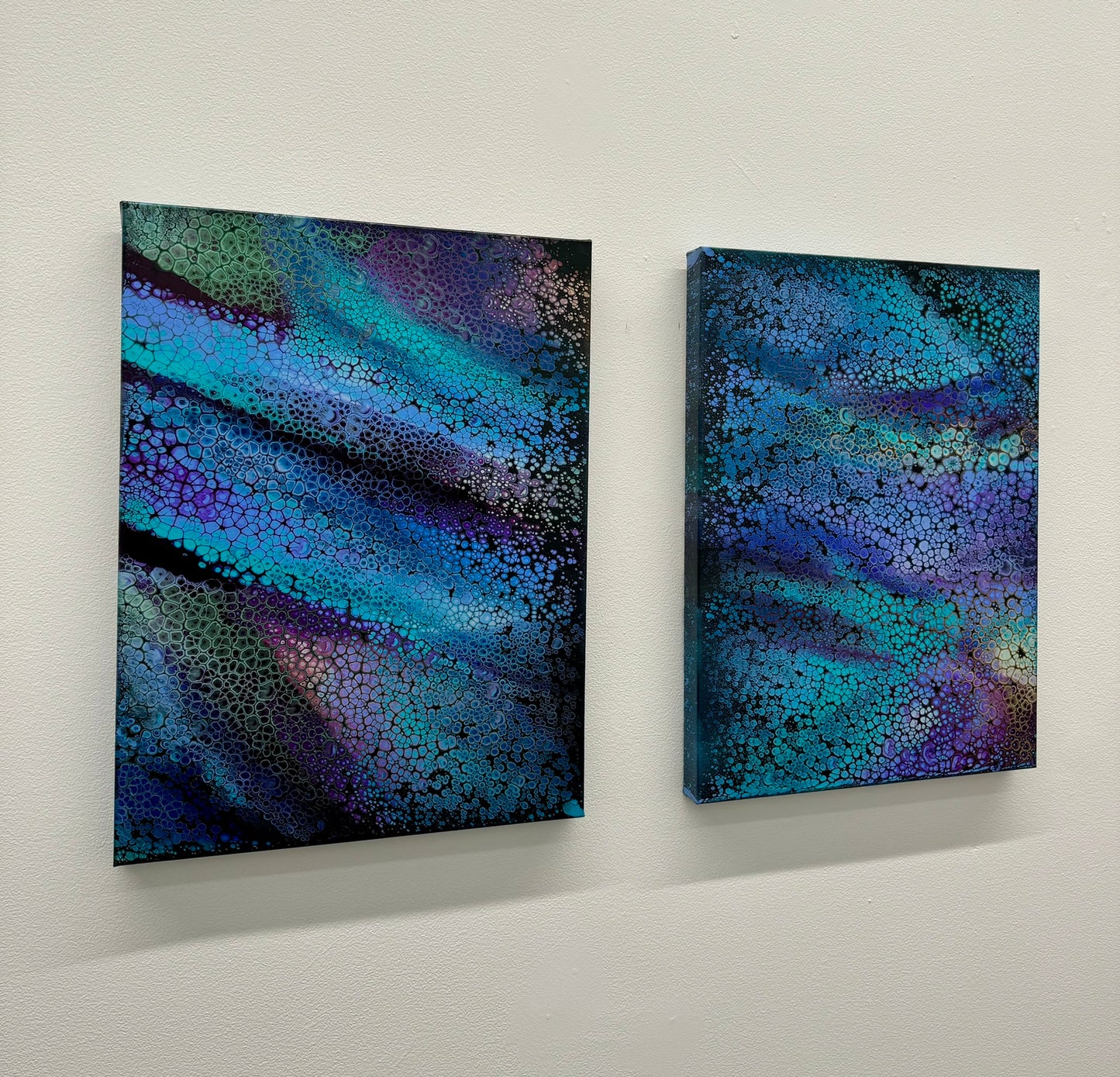 "Aurora Borealis-" 18x24 Diptych Set