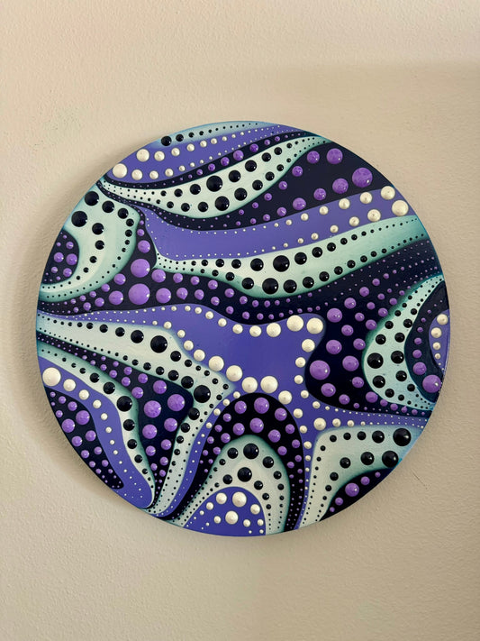 Midnight - Acrylic Pour/Dot Art Fusion