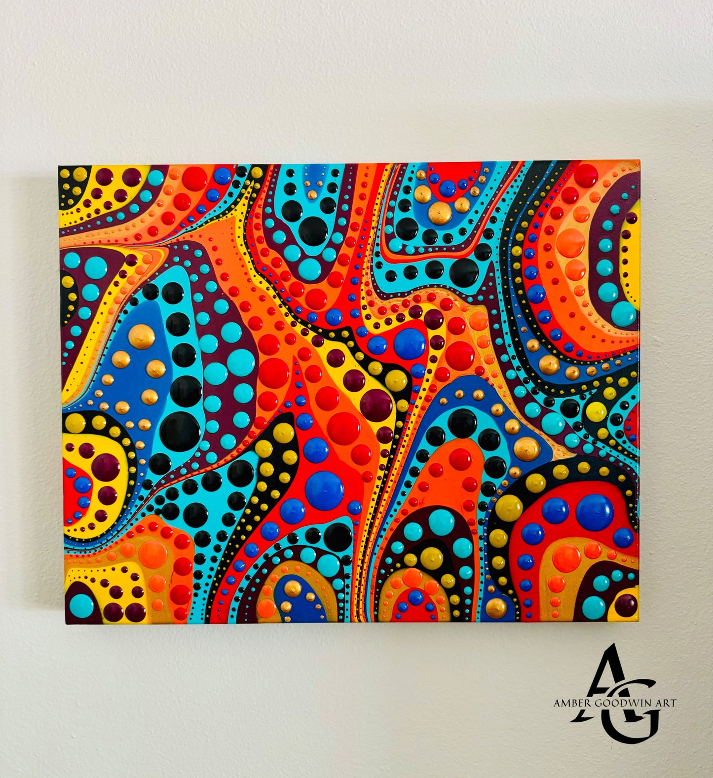 Colorful Chaos - Acrylic Pour/Dot Art Fusion