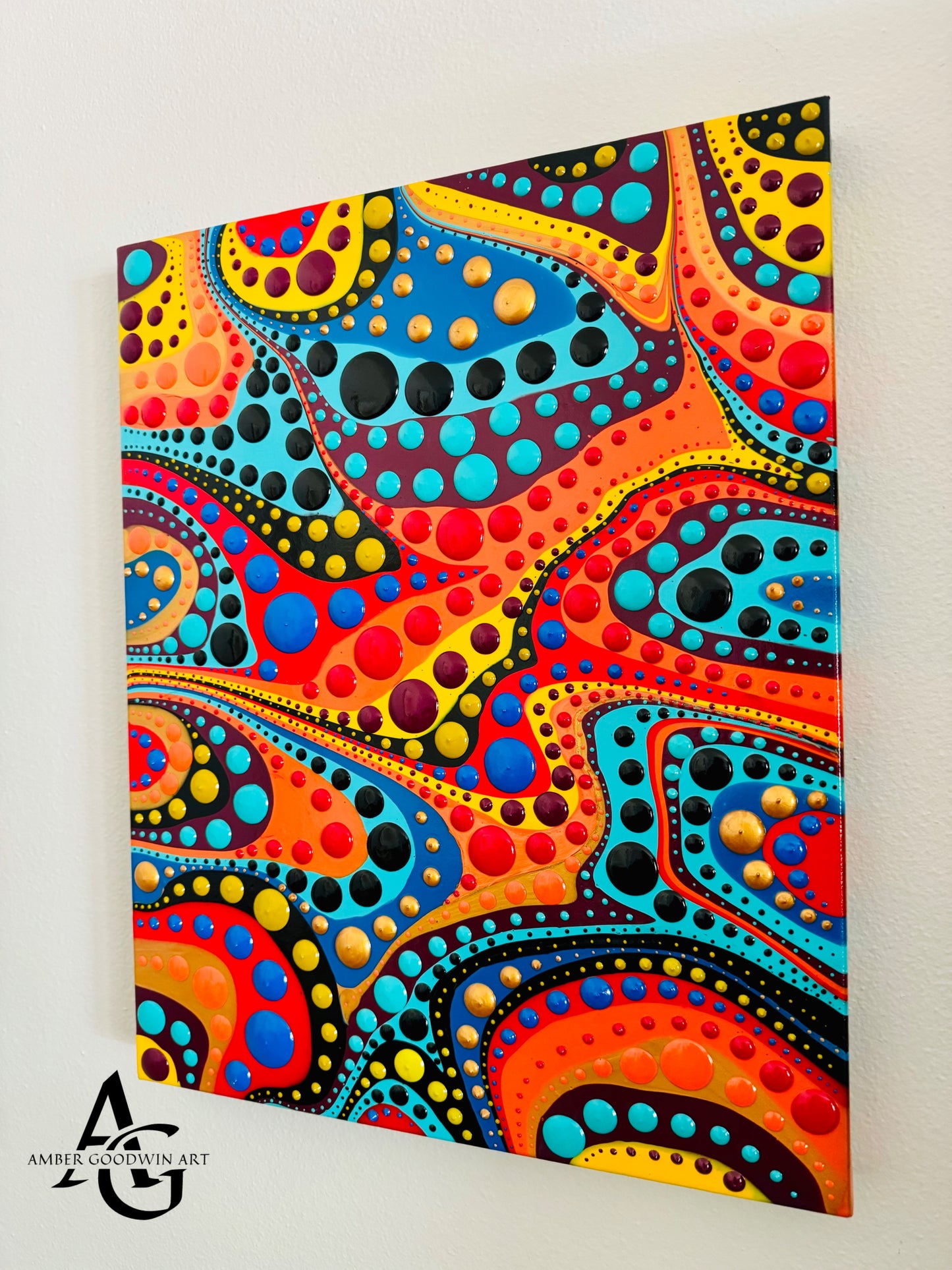 Colorful Chaos - Acrylic Pour/Dot Art Fusion