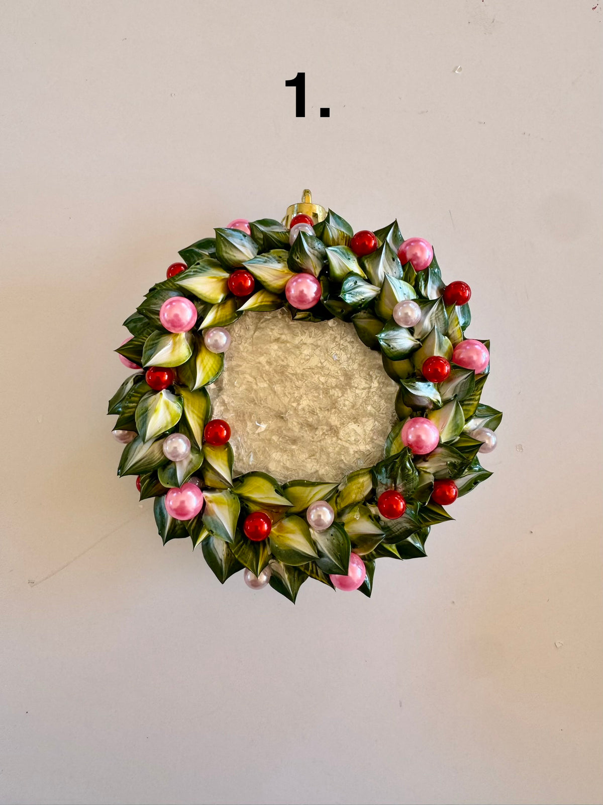 Hand Sculpted Christmas Wreath Ornaments