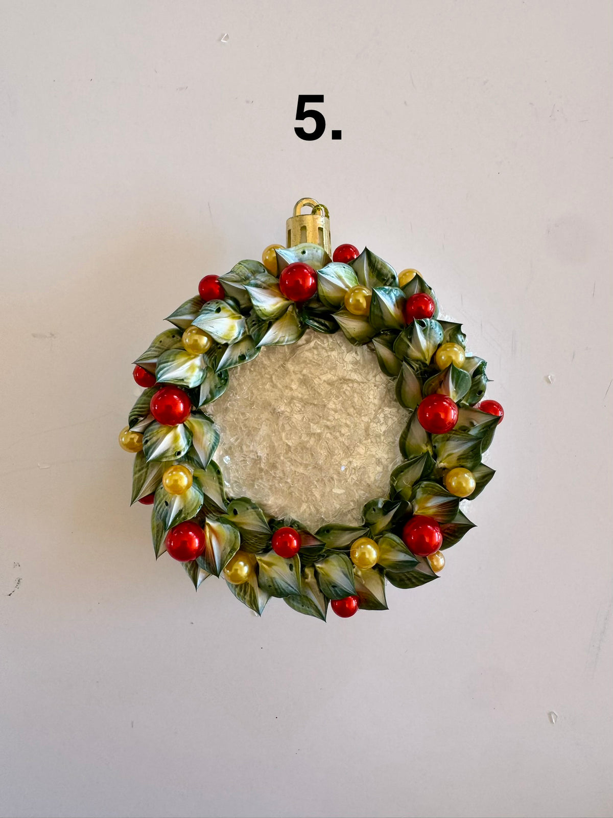 Hand Sculpted Christmas Wreath Ornaments
