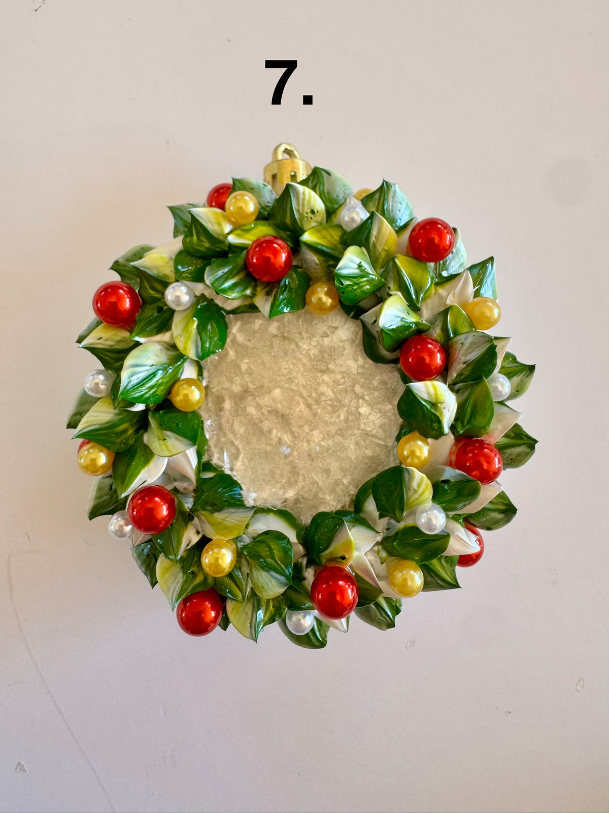 Hand Sculpted Christmas Wreath Ornaments