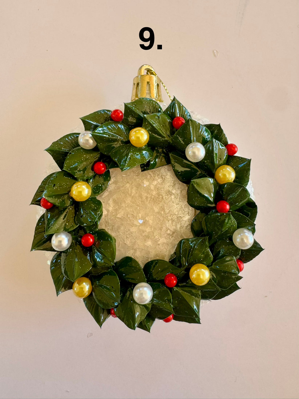 Hand Sculpted Christmas Wreath Ornaments