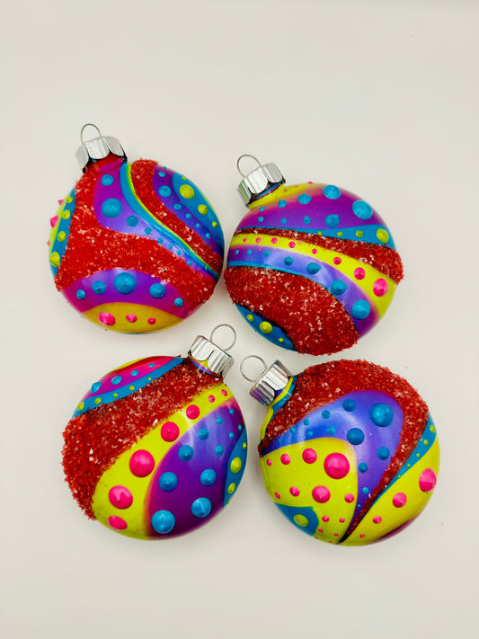 3" Mardi Gras Ornaments - Set of 4